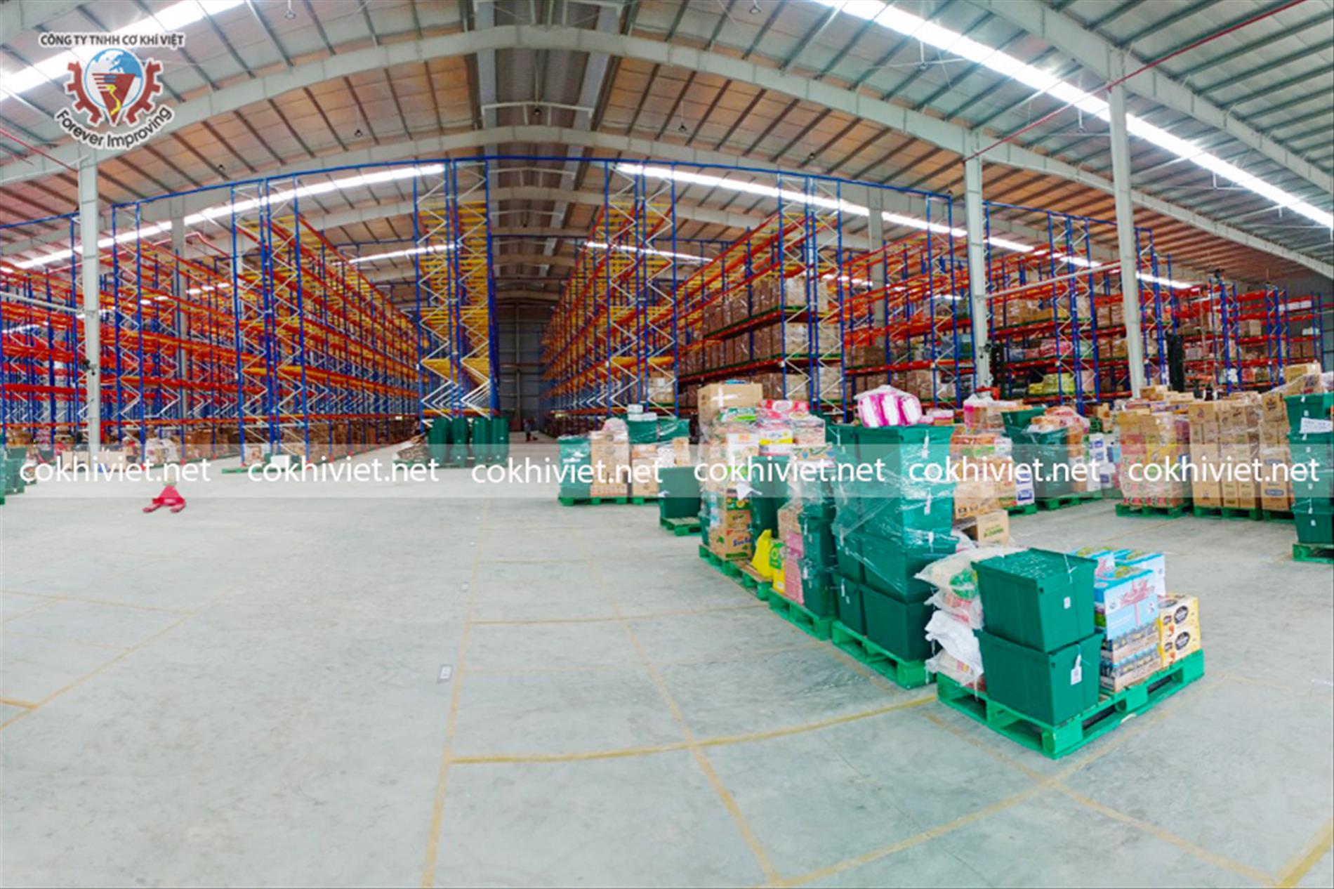 kệ selective cho kho siêu thị Cơ Khí Việt lắp đặt kệ kho cho chuỗi bán lẻ lớn nhất Việt Nam